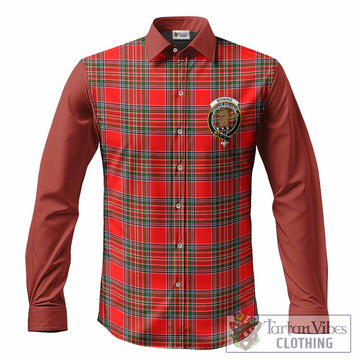 Binning Tartan Accent Long Sleeve Button Shirts with Family Crest