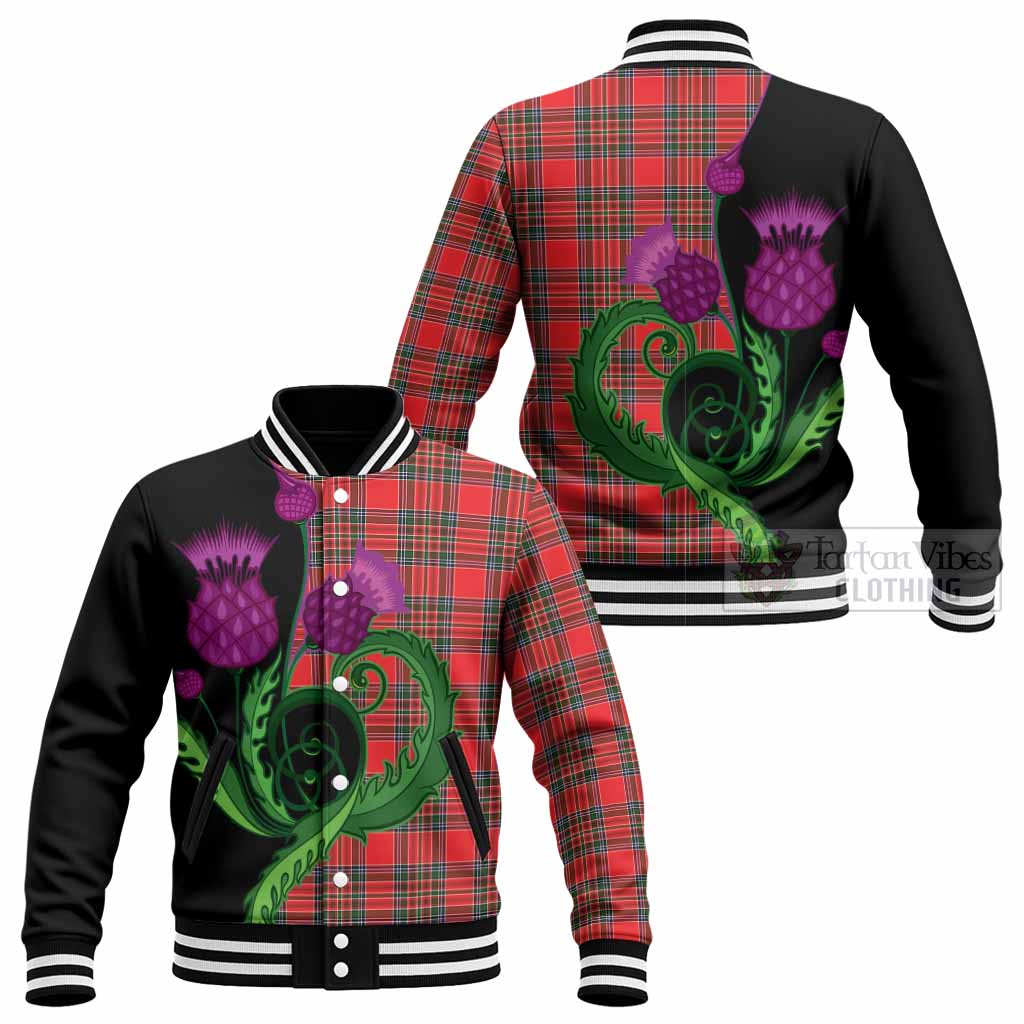 Binning Tartan Baseball Jacket Traditional Scottish Thistle