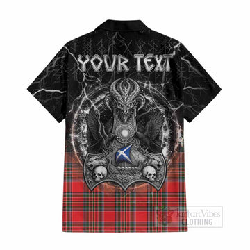 Binning Tartan Crest Cotton Hawaiian Shirt Celtic Odin's Raven Legacy
