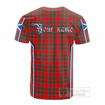 Binning Tartan Crest Cotton T-shirt Scotland Coat of Arm Flag Style