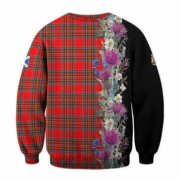 Binning Tartan Crest Thistle Floral Sweatshirt - Tartan Vibes Clothing
