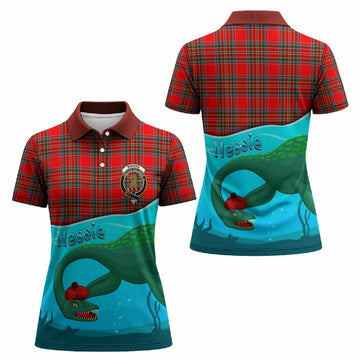 Binning Tartan Crest Women Polo Shirt Nessie Under Water
