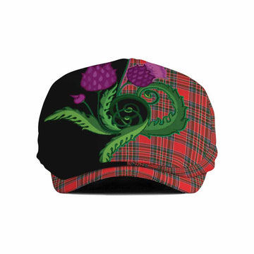 Binning Tartan Flat Cap, Jeff Cap Traditional Scottish Thistle