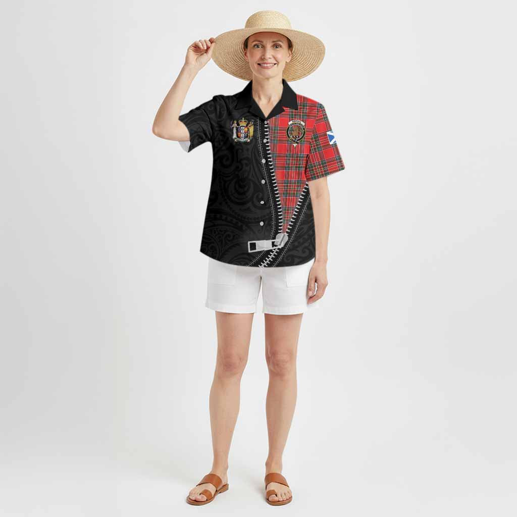 Binning Tartan Hawaiian Shirt New Zealand Pattern Unique Zipper Stylized