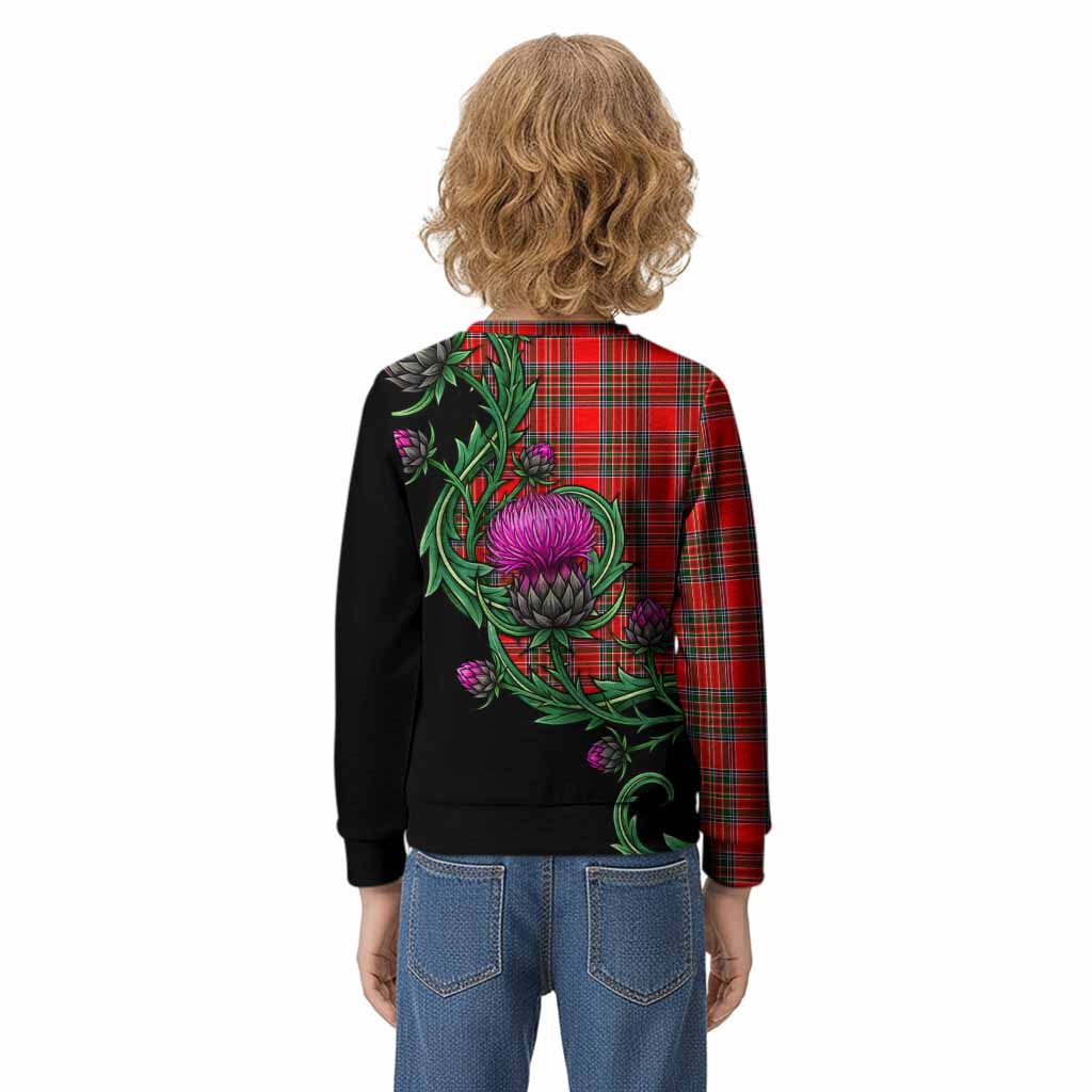 Binning Tartan Kid Knitted Sweatshirt Resilient Scottish Thistle - Tartan Vibes Clothing
