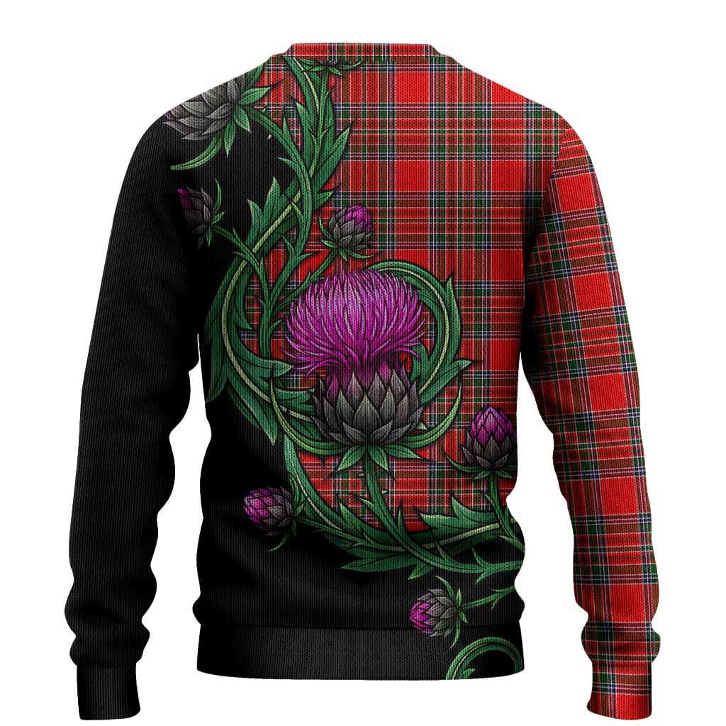 Binning Tartan Knitted Sweater Resilient Scottish Thistle - Tartan Vibes Clothing