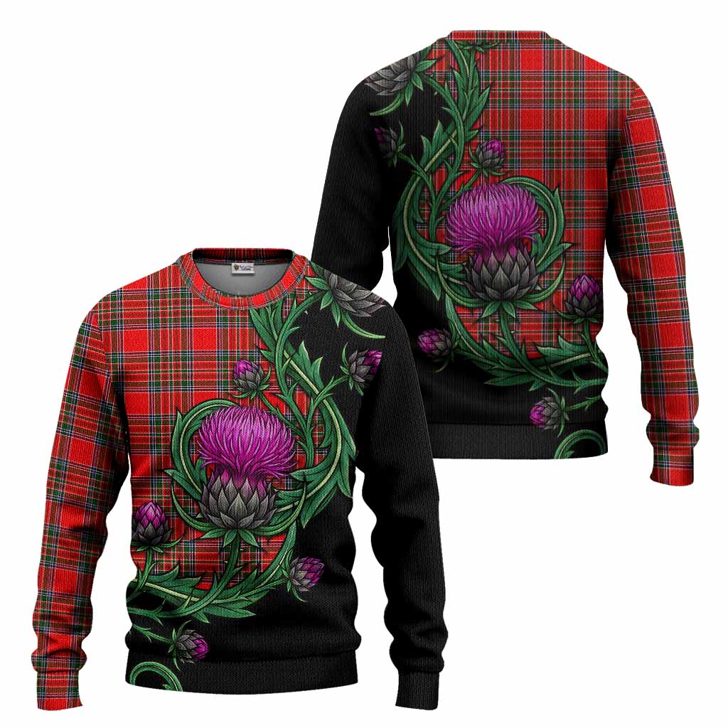 Binning Tartan Knitted Sweater Resilient Scottish Thistle - Tartan Vibes Clothing