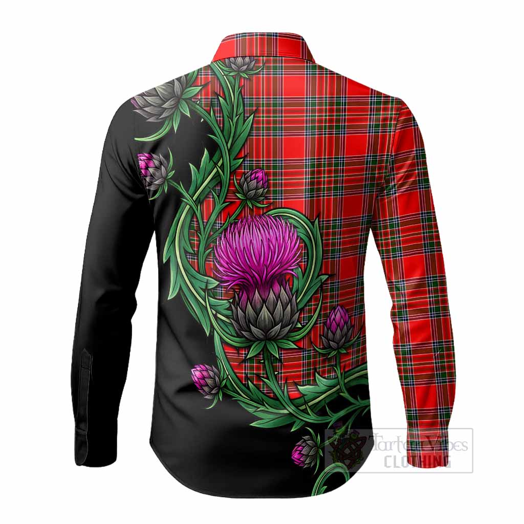 Binning Tartan Long Sleeve Button Shirts Resilient Scottish Thistle