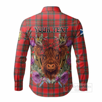 Binning Tartan Long Sleeve Button Shirts Scottish Thistle Heilan Coo