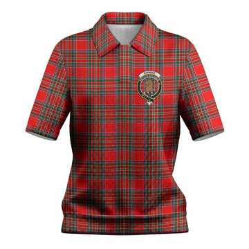 Binning Tartan Women’s Polo Sweater Top with Family Crest
