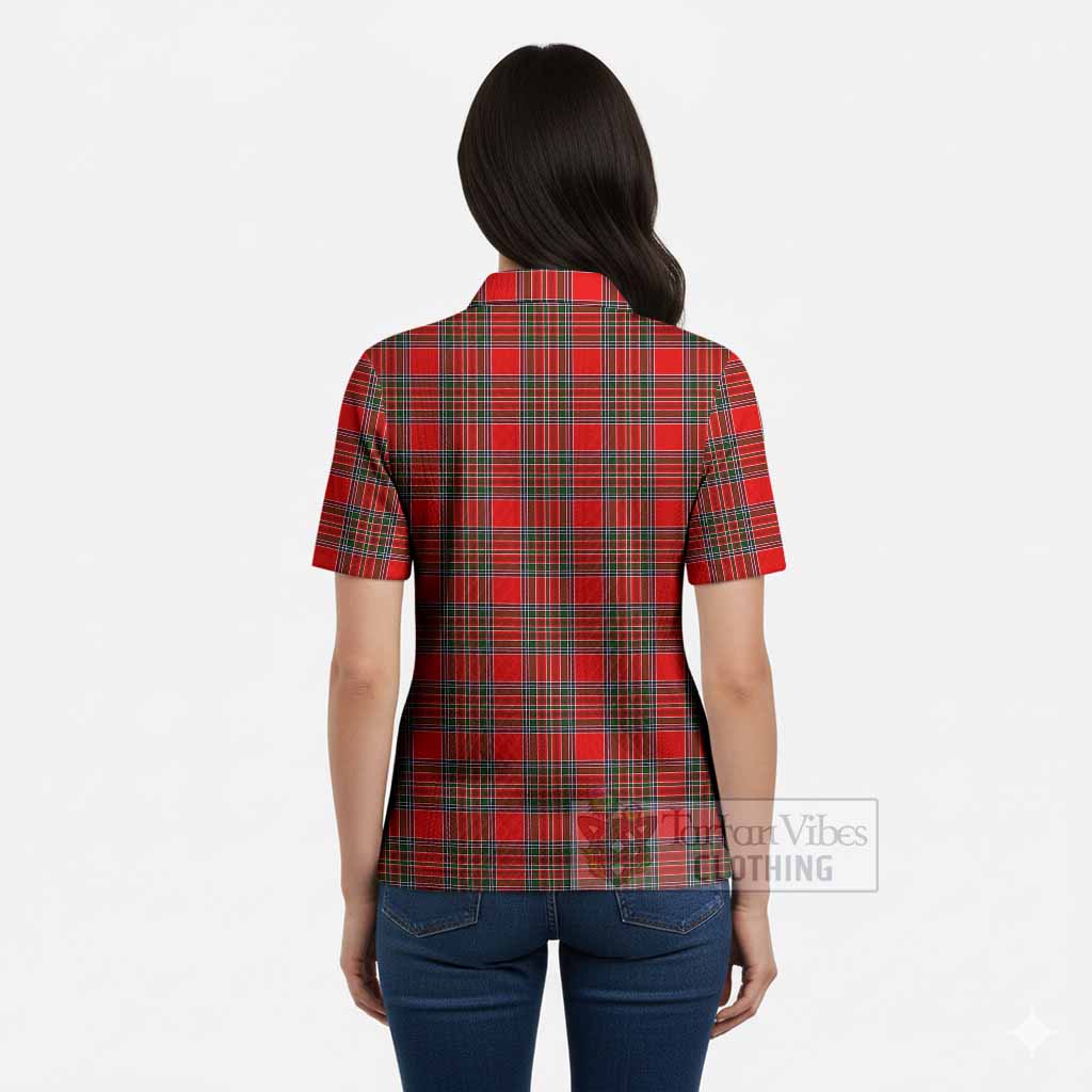 Binning Tartan Women’s Polo Sweater Top with Family Crest
