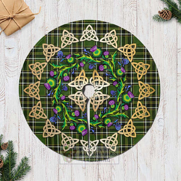 Birmingham Tartan Christmas Tree Skirt with Thistle Celtic Knot Style Casual Tree Skirts - Tartan Vibes Clothing