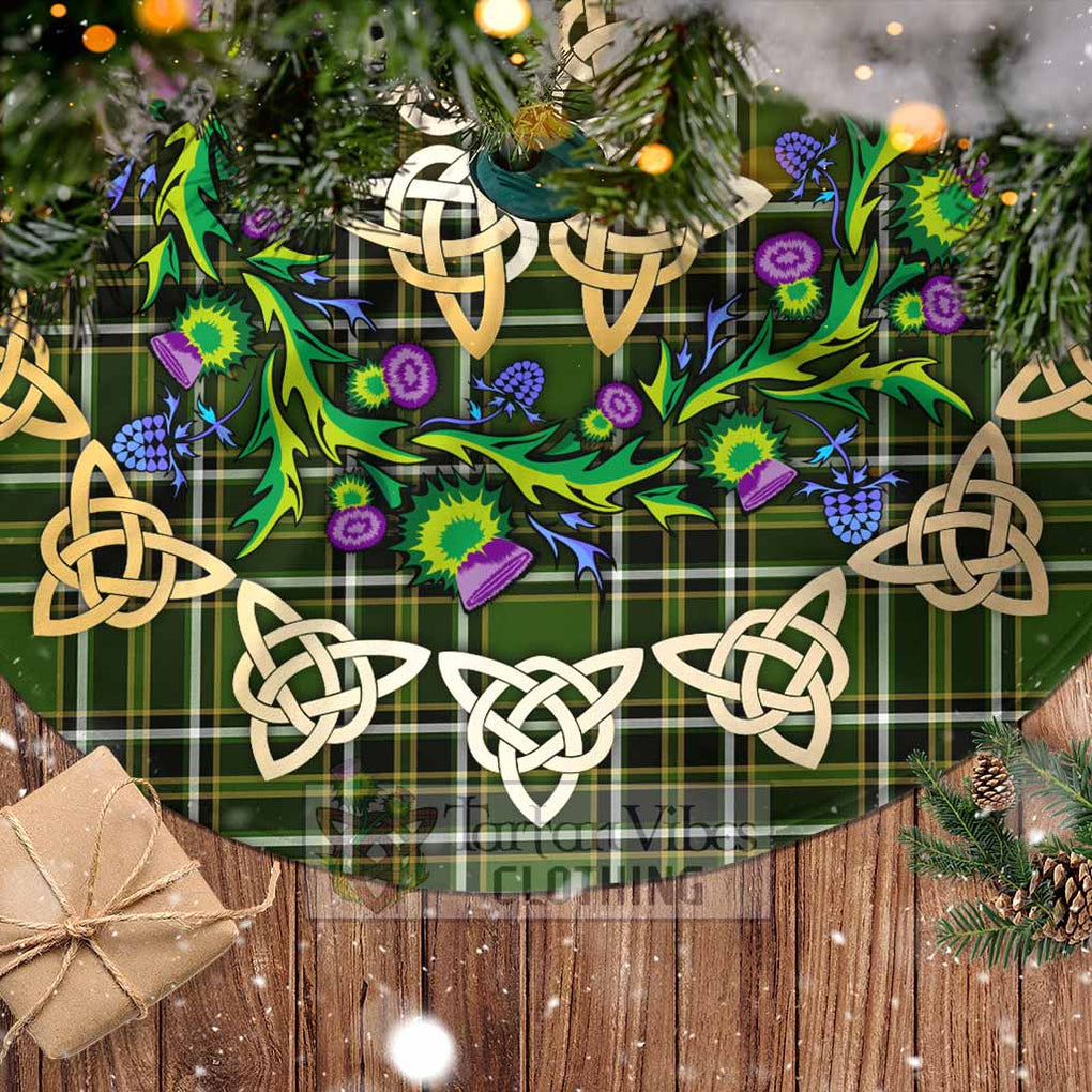 Birmingham Tartan Christmas Tree Skirt with Thistle Celtic Knot Style - Tartan Vibes Clothing