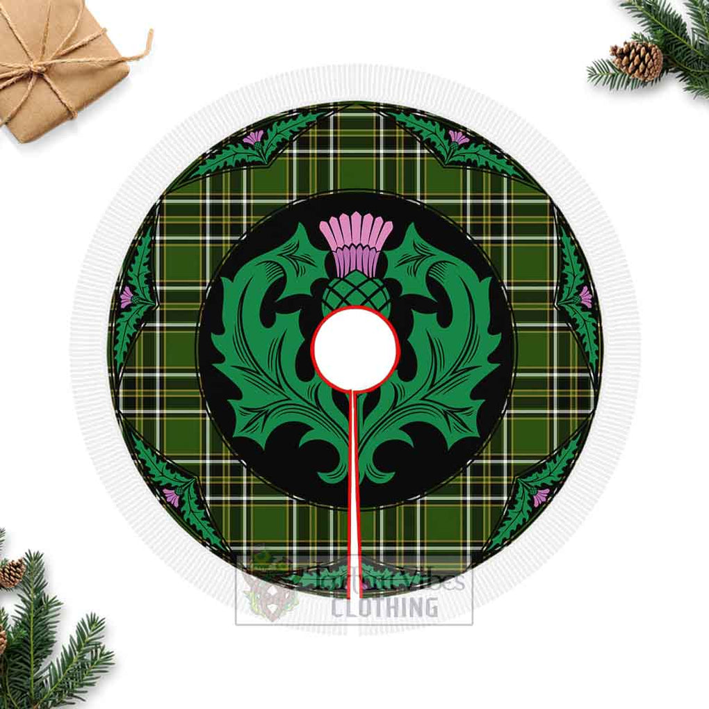 Birmingham Tartan Christmas Tree Skirt Scottish Thistle Style Fringed Tree Skirts - Tartan Vibes Clothing