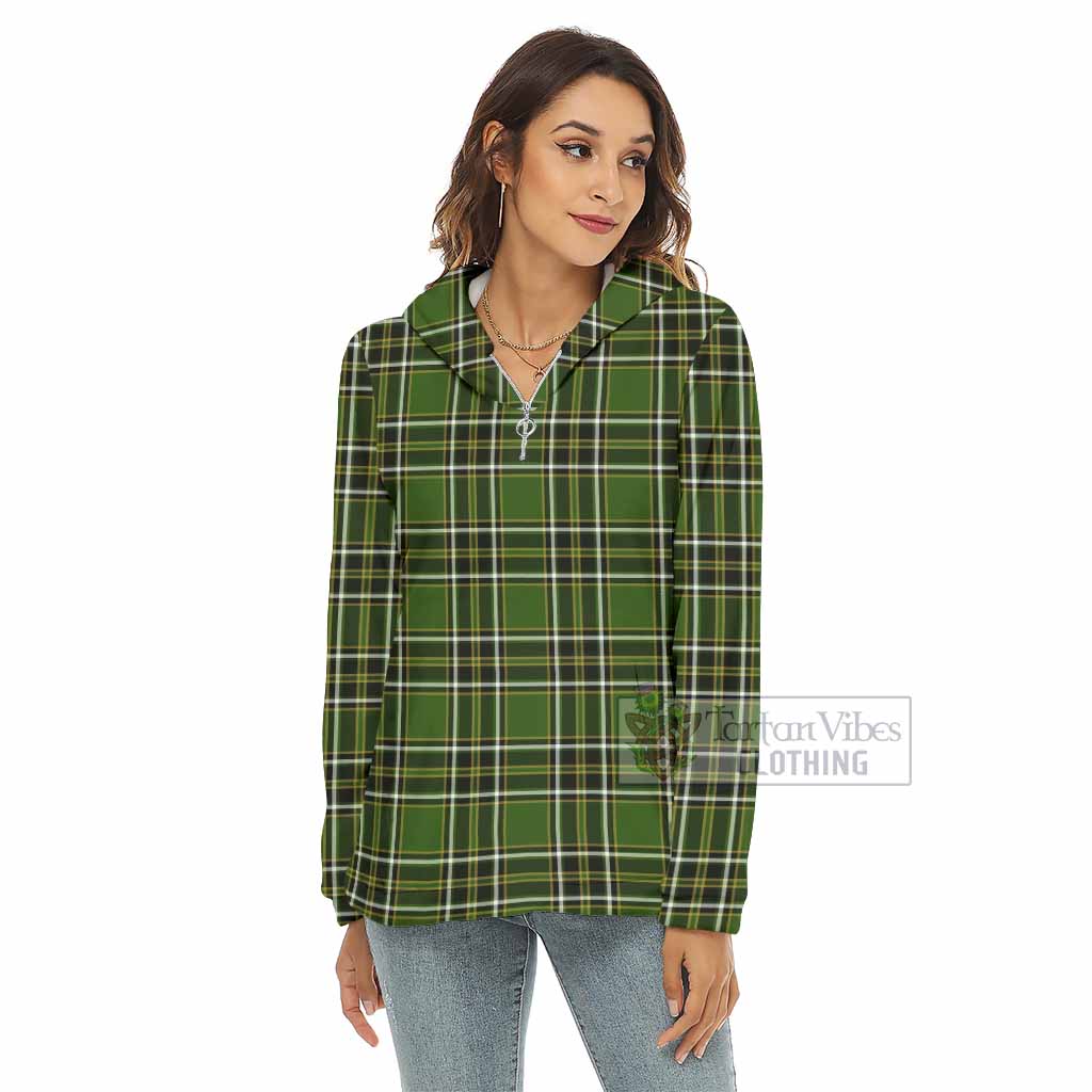 Birmingham Tartan Women's Borg Fleece Hoodie with Half Zip - Tartan Vibes Clothing