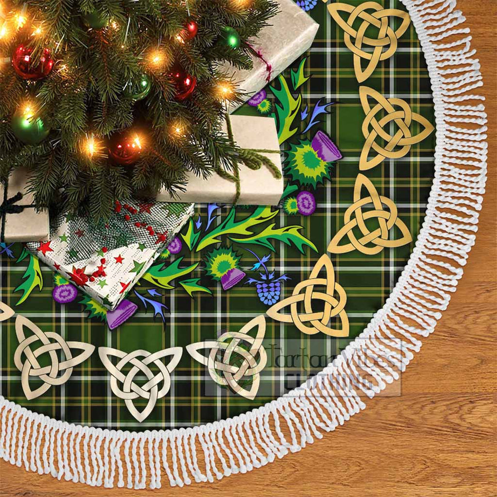 Birmingham Tartan Christmas Tree Skirt with Thistle Celtic Knot Style - Tartan Vibes Clothing