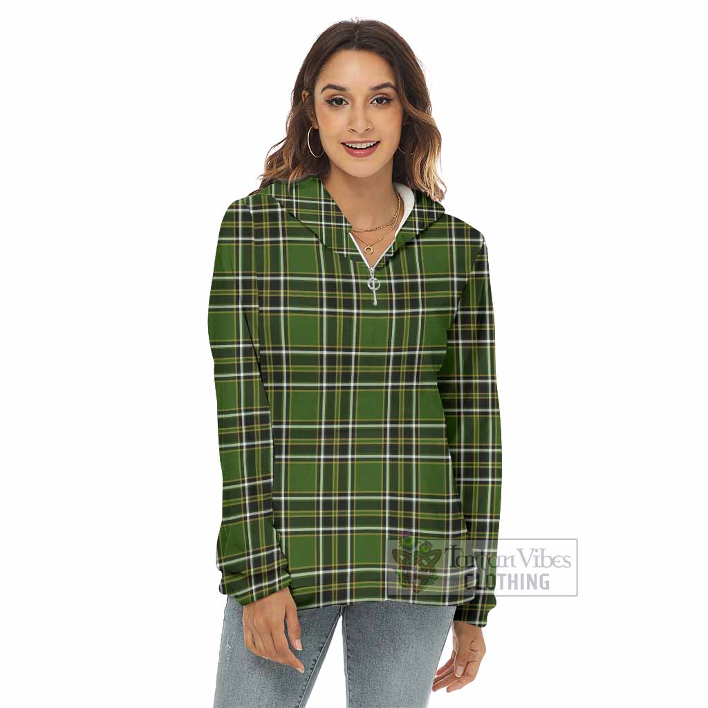 Birmingham Tartan Women's Borg Fleece Hoodie with Half Zip - Tartan Vibes Clothing