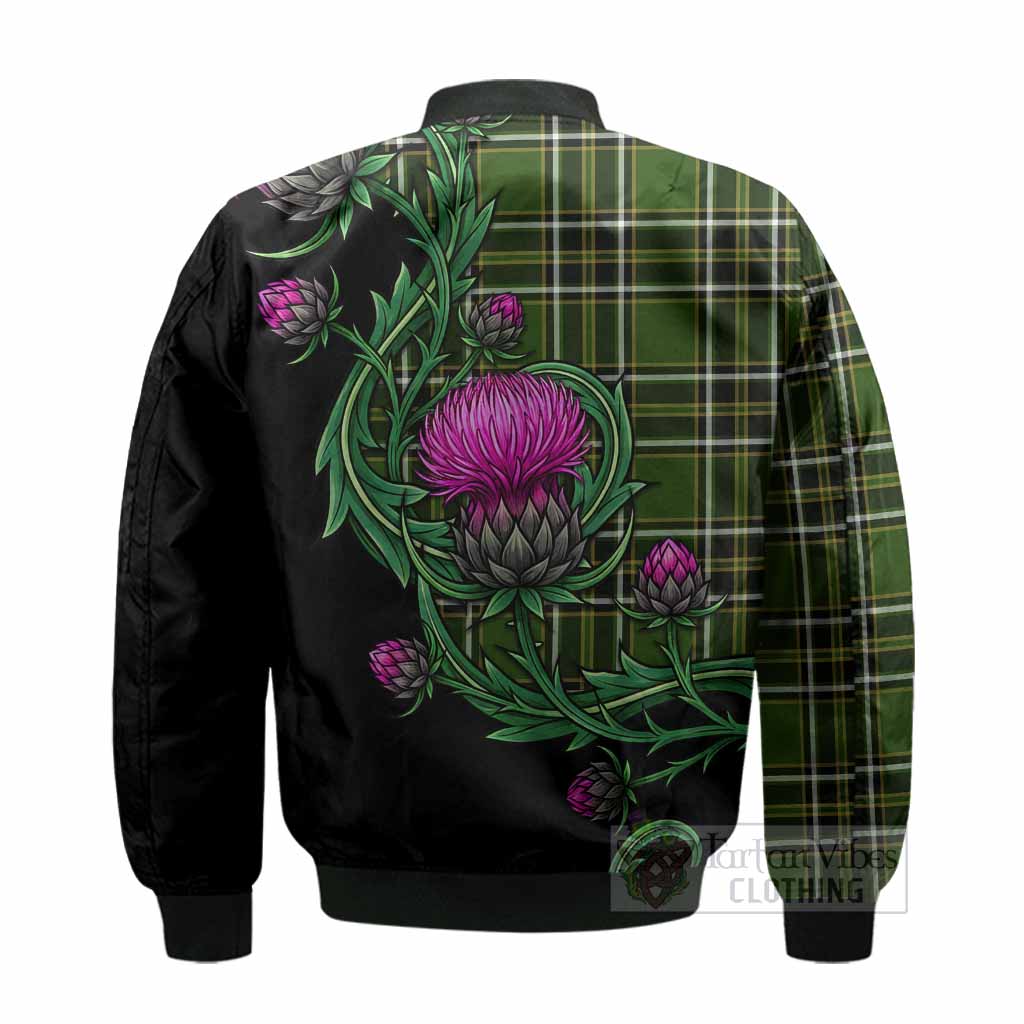 Birmingham Tartan Bomber Jacket Resilient Scottish Thistle - Tartan Vibes Clothing