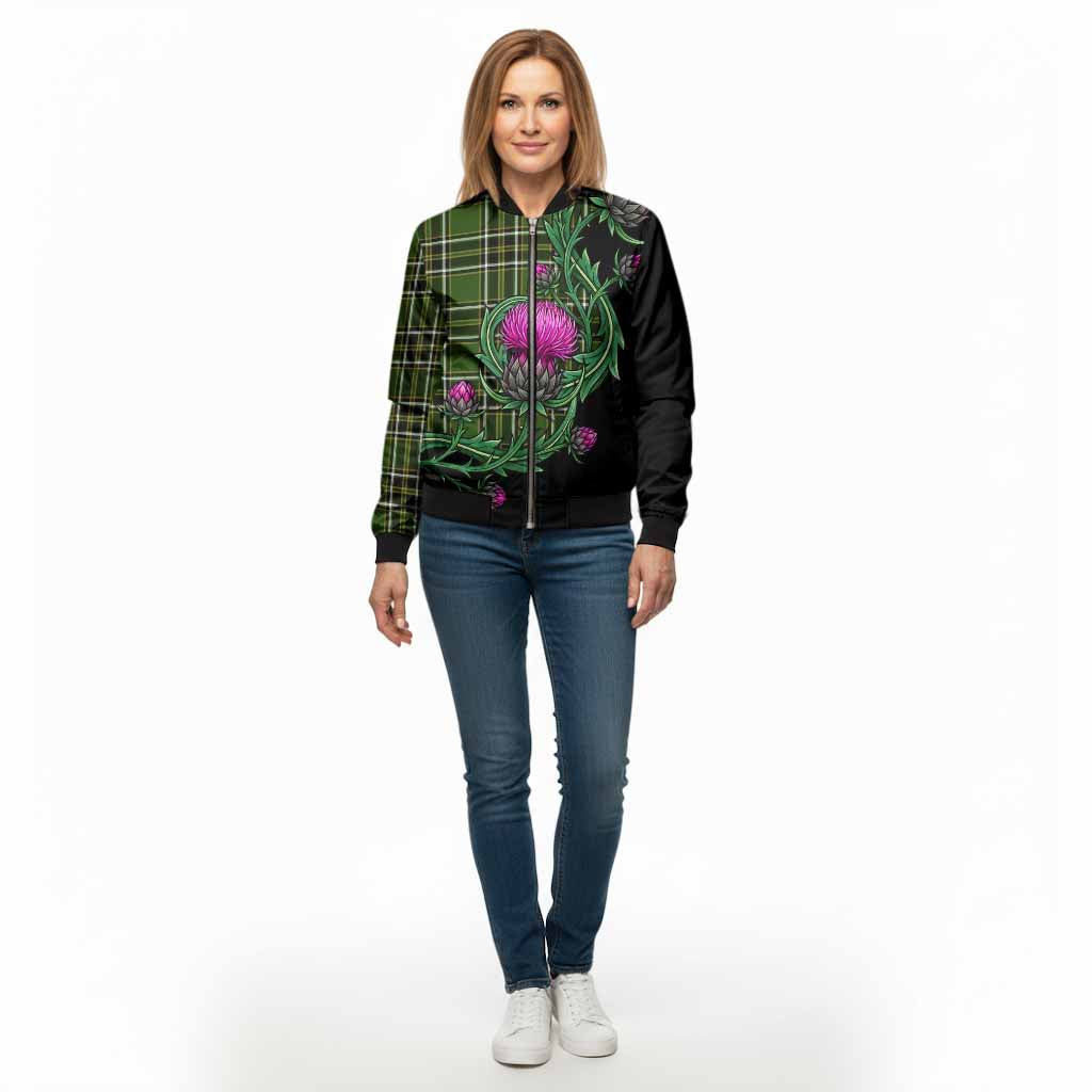 Birmingham Tartan Bomber Jacket Resilient Scottish Thistle - Tartan Vibes Clothing