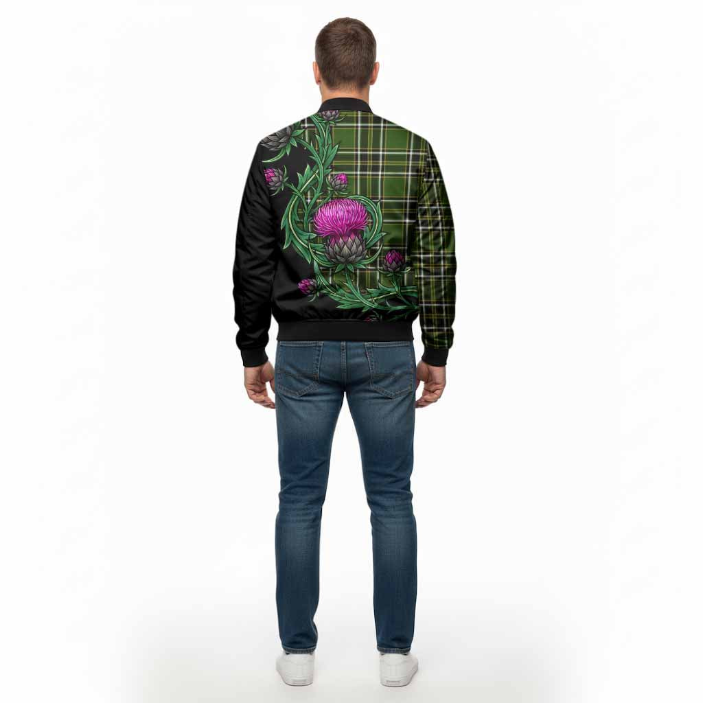 Birmingham Tartan Bomber Jacket Resilient Scottish Thistle - Tartan Vibes Clothing