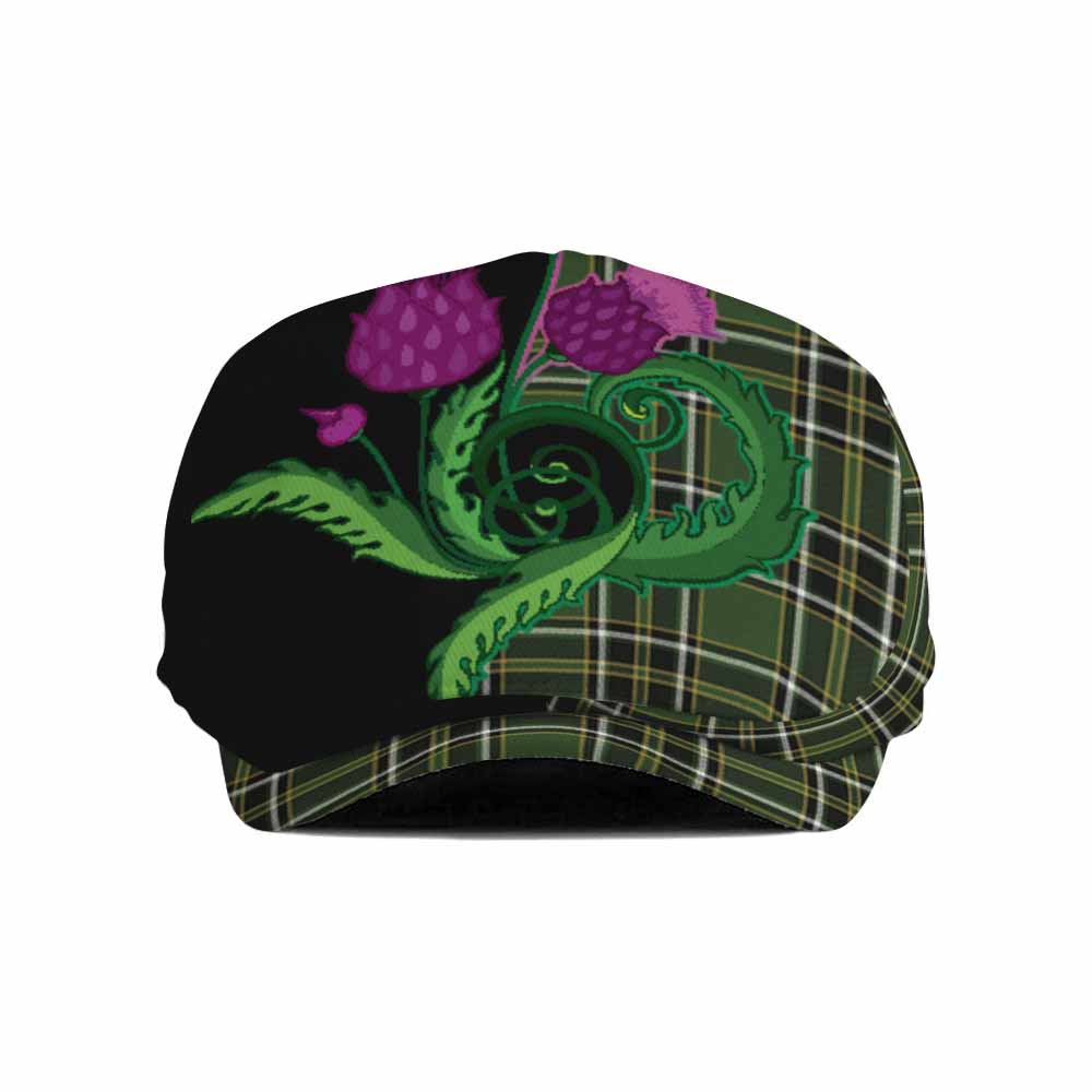 Birmingham Tartan Flat Cap, Jeff Cap Traditional Scottish Thistle