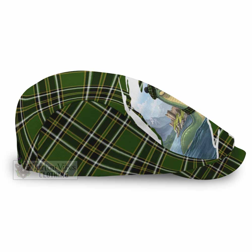 Birmingham Tartan Loch Ness Monster Scottish Heritage Art Flat Cap, Jeff Cap