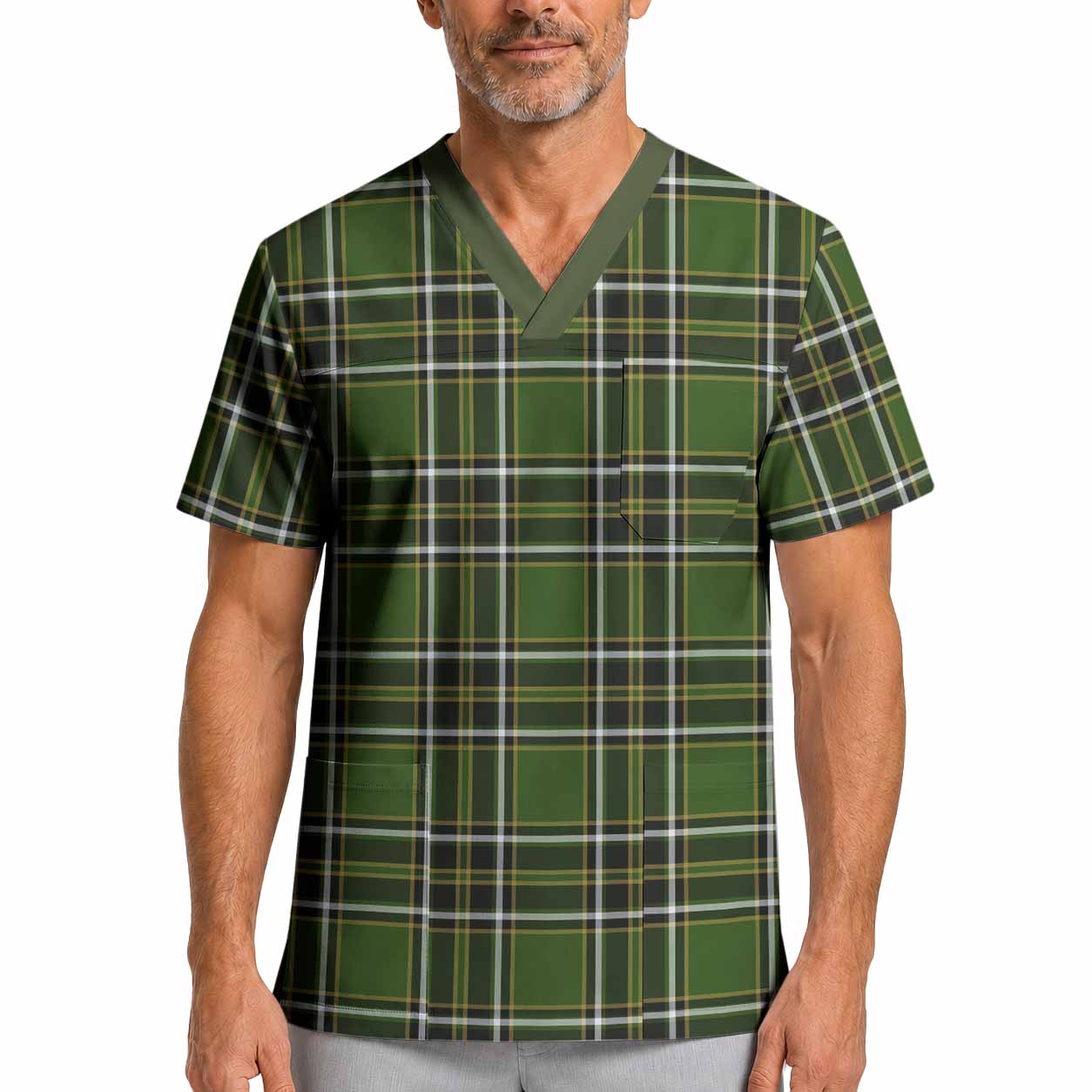 Birmingham Tartan Scrub Top XL - Tartan Vibes Clothing