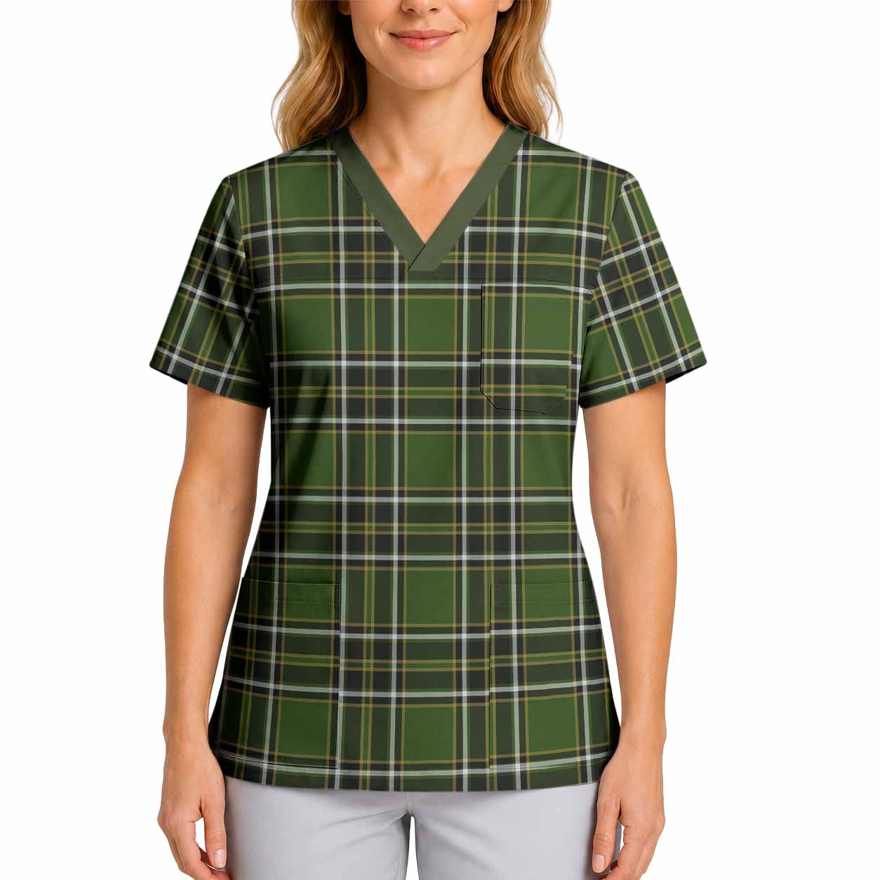 Birmingham Tartan Scrub Top 4XL - Tartan Vibes Clothing