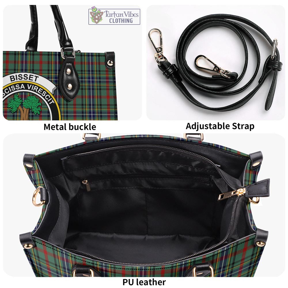 Bisset Tartan Luxury Leather Handbags with Family Crest - Tartan Vibes Clothing