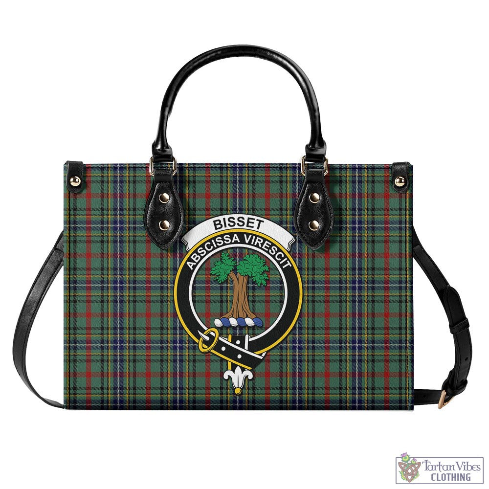 Bisset Tartan Luxury Leather Handbags with Family Crest - Tartan Vibes Clothing