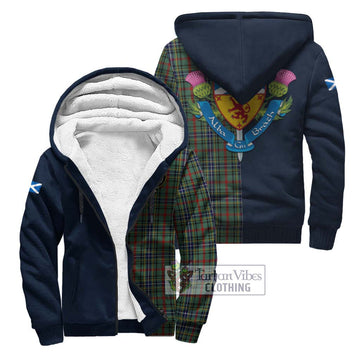 Bisset Tartan Sherpa Hoodie Alba with Scottish Lion Royal Arm Half Style Unisex S - Tartan Vibes Clothing