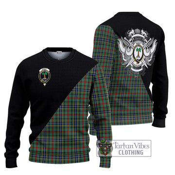 Bisset Tartan Ugly Sweater with Family Crest and Military Logo Style Unisex - Tartan Vibes Clothing