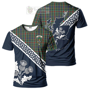 Bisset Tartan T-Shirt Featuring Thistle and Scotland Map Kid's Shirt - Tartanvibesclothing Store