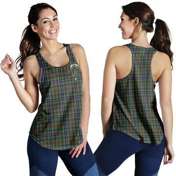 Bisset Tartan Women Racerback Tanks with Family Crest 4XL - Tartan Vibes Clothing