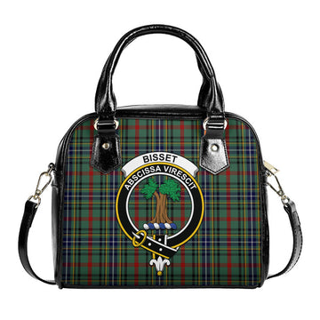 Bisset Tartan Shoulder Handbags with Family Crest One Size 9*21*24 cm (3.54*8.27*9.45 inches) - Tartan Vibes Clothing