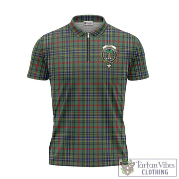 Bisset Tartan Zipper Polo Shirt with Family Crest Unisex - Tartan Vibes Clothing
