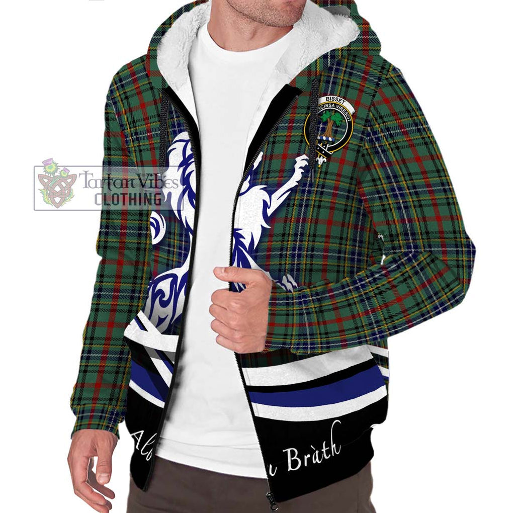 Bisset Tartan Sherpa Hoodie with Alba Gu Brath Regal Lion Emblem Unisex S - Tartan Vibes Clothing