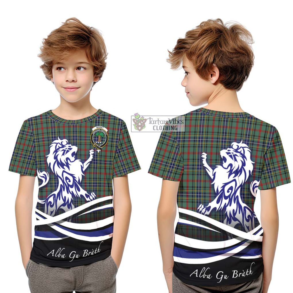 Bisset Tartan Kid T-Shirt with Alba Gu Brath Regal Lion Emblem Youth XL Size14 - Tartan Vibes Clothing