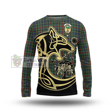 Bisset Tartan Long Sleeve T-Shirt with Family Crest Celtic Wolf Style Unisex - Tartan Vibes Clothing