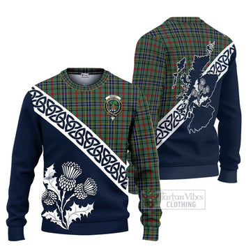 Bisset Tartan Ugly Sweater Featuring Thistle and Scotland Map Unisex - Tartan Vibes Clothing