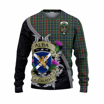 Bisset Tartan Family Crest Knitted Sweater Lion Rampant Royal Thistle Shield Celtic Inspired Unisex - Tartan Vibes Clothing