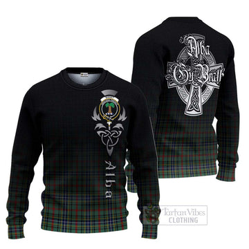 Bisset Tartan Ugly Sweater Featuring Alba Gu Brath Family Crest Celtic Inspired Unisex - Tartan Vibes Clothing