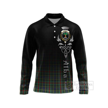 Bisset Tartan Long Sleeve Polo Shirt Featuring Alba Gu Brath Family Crest Celtic Inspired Unisex - Tartan Vibes Clothing