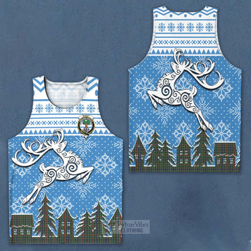 Bisset Clan Christmas Men's Tank Top Celtic Reindeer Style Men - Tartan Vibes Clothing