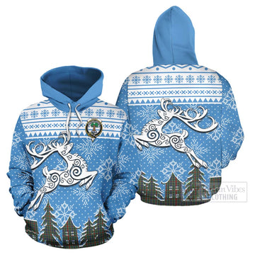 Bisset Clan Christmas Hoodie Celtic Reindeer Style Zip Hoodie - Tartan Vibes Clothing