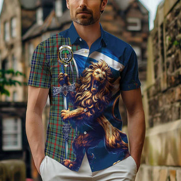 Bisset Tartan Family Crest Hawaiian Shirt with Scottish Majestic Lion Kid - Tartan Vibes Clothing