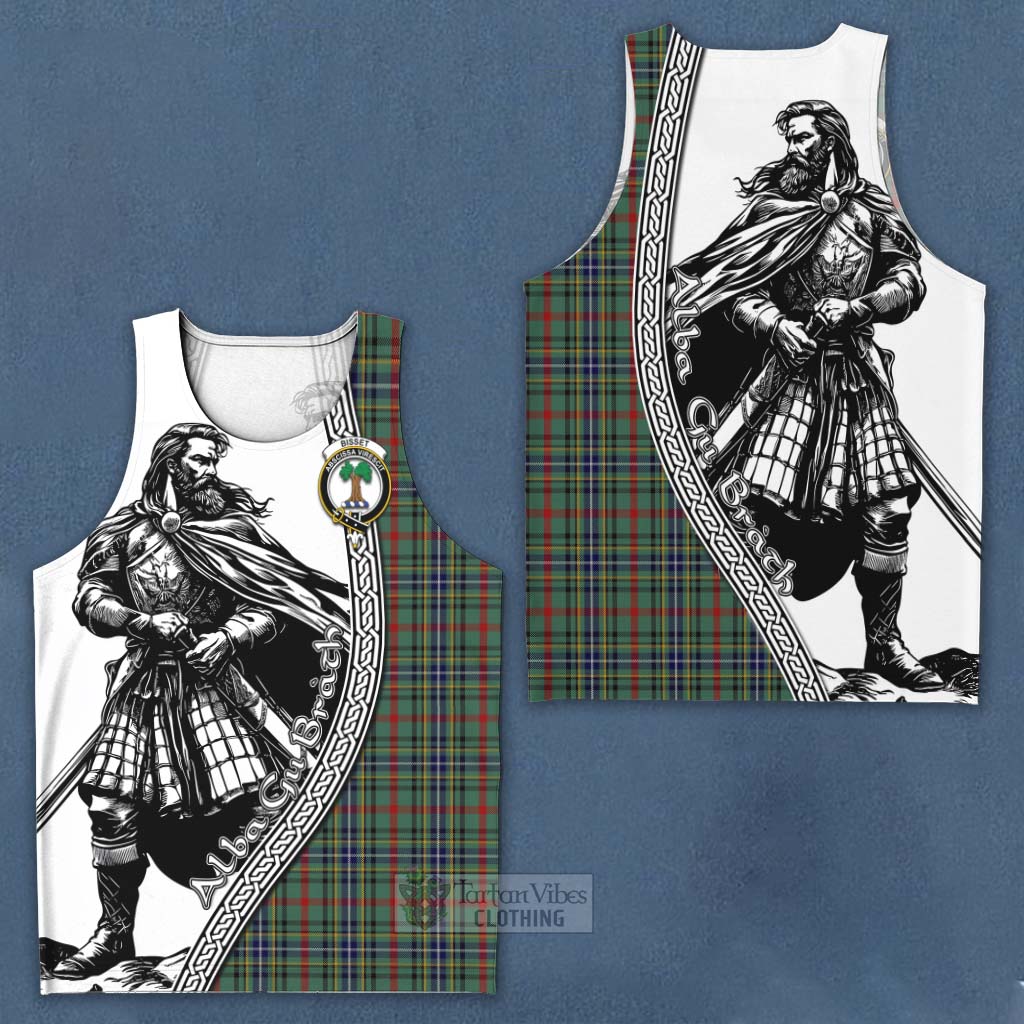 Bisset Tartan Clan Crest Men's Tank Top with Highlander Warrior Celtic Style Men - Tartan Vibes Clothing