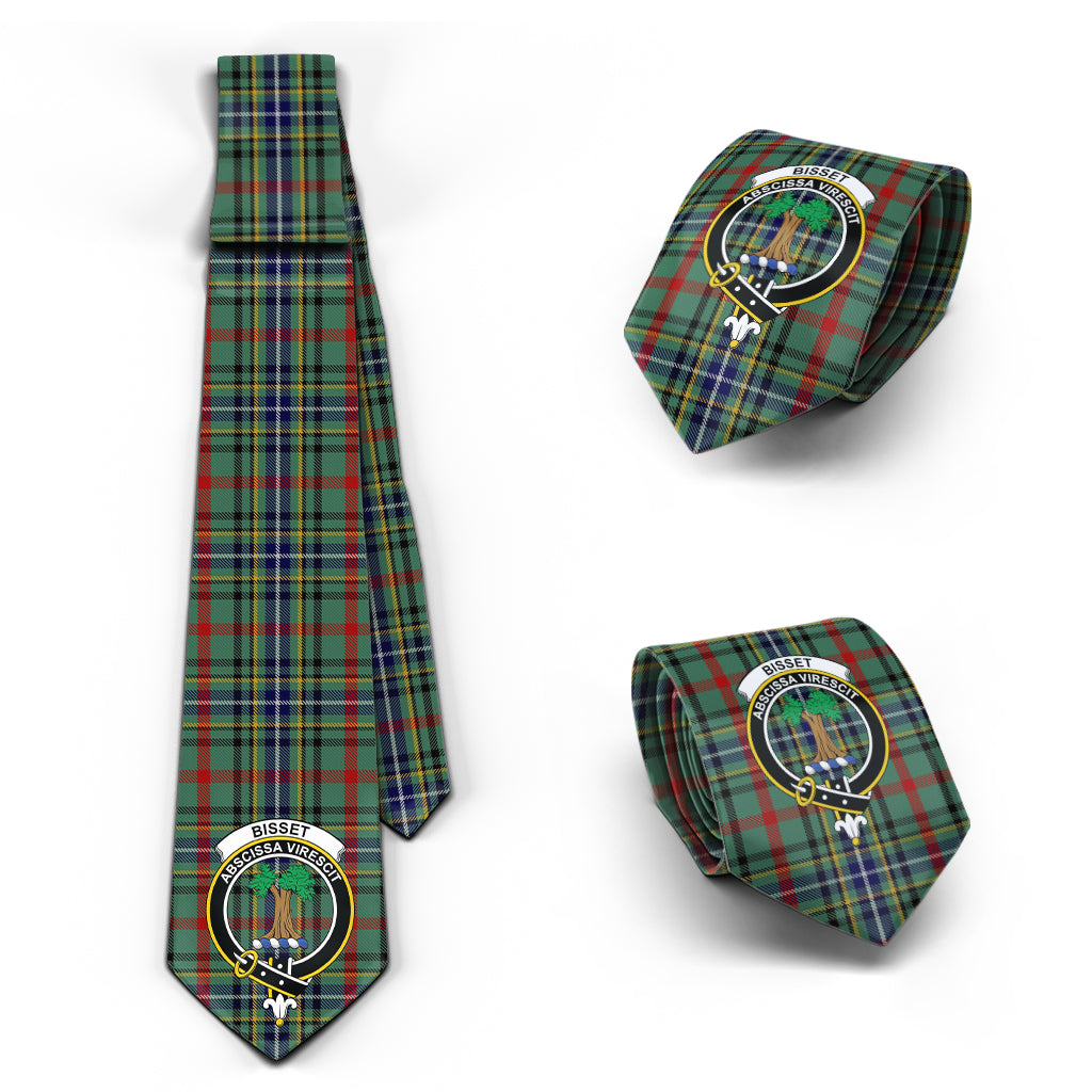 Bisset Tartan Classic Necktie with Family Crest Necktie One Size - Tartan Vibes Clothing