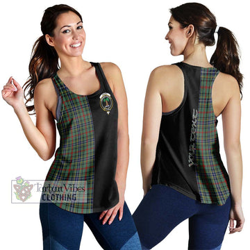 Bisset Tartan Women's Racerback Tanks with Family Crest and Half Of Me Style 4XL - Tartan Vibes Clothing