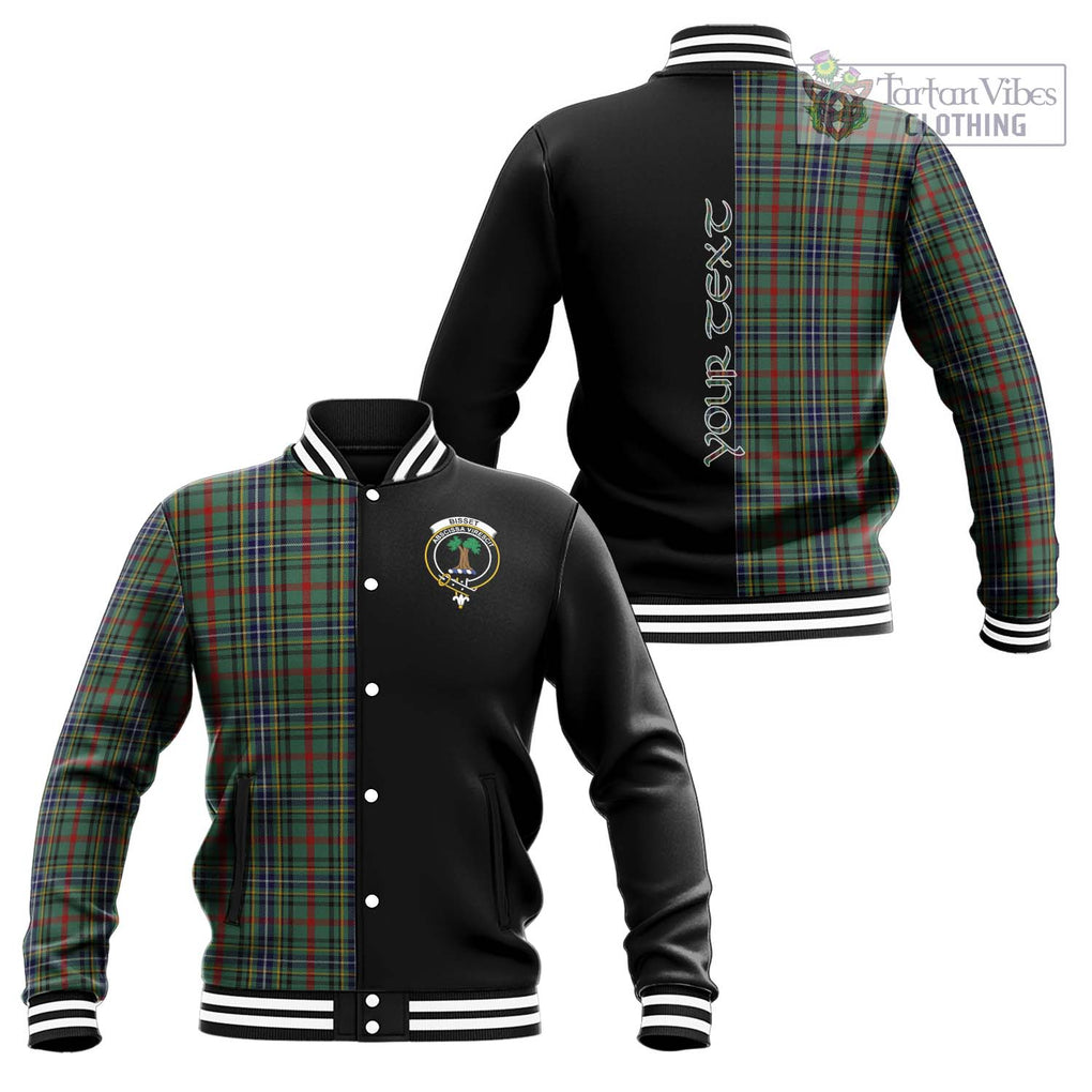 Bisset Tartan Baseball Jacket with Family Crest and Half Of Me Style Unisex - Tartan Vibes Clothing